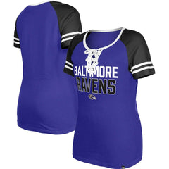 Baltimore Ravens New Era Women's Raglan Lace-Up T-Shirt Purple | NFL