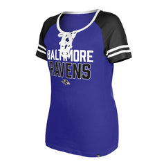 Baltimore Ravens New Era Women's Raglan Lace-Up T-Shirt Purple | NFL