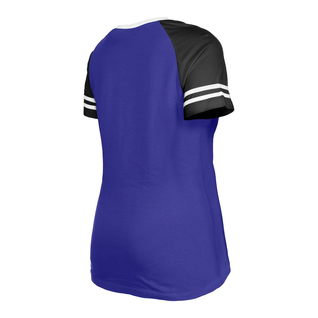 Baltimore Ravens New Era Women's Raglan Lace-Up T-Shirt Purple | NFL