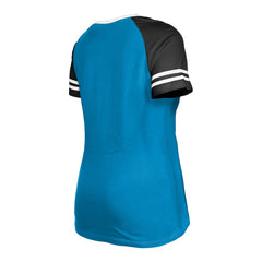 Carolina Panthers New Era Women's Raglan Lace-Up T-Shirt Blue | NFL