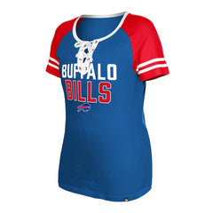 Buffalo Bills New Era Women's Raglan Lace-Up T-Shirt Royal | NFL