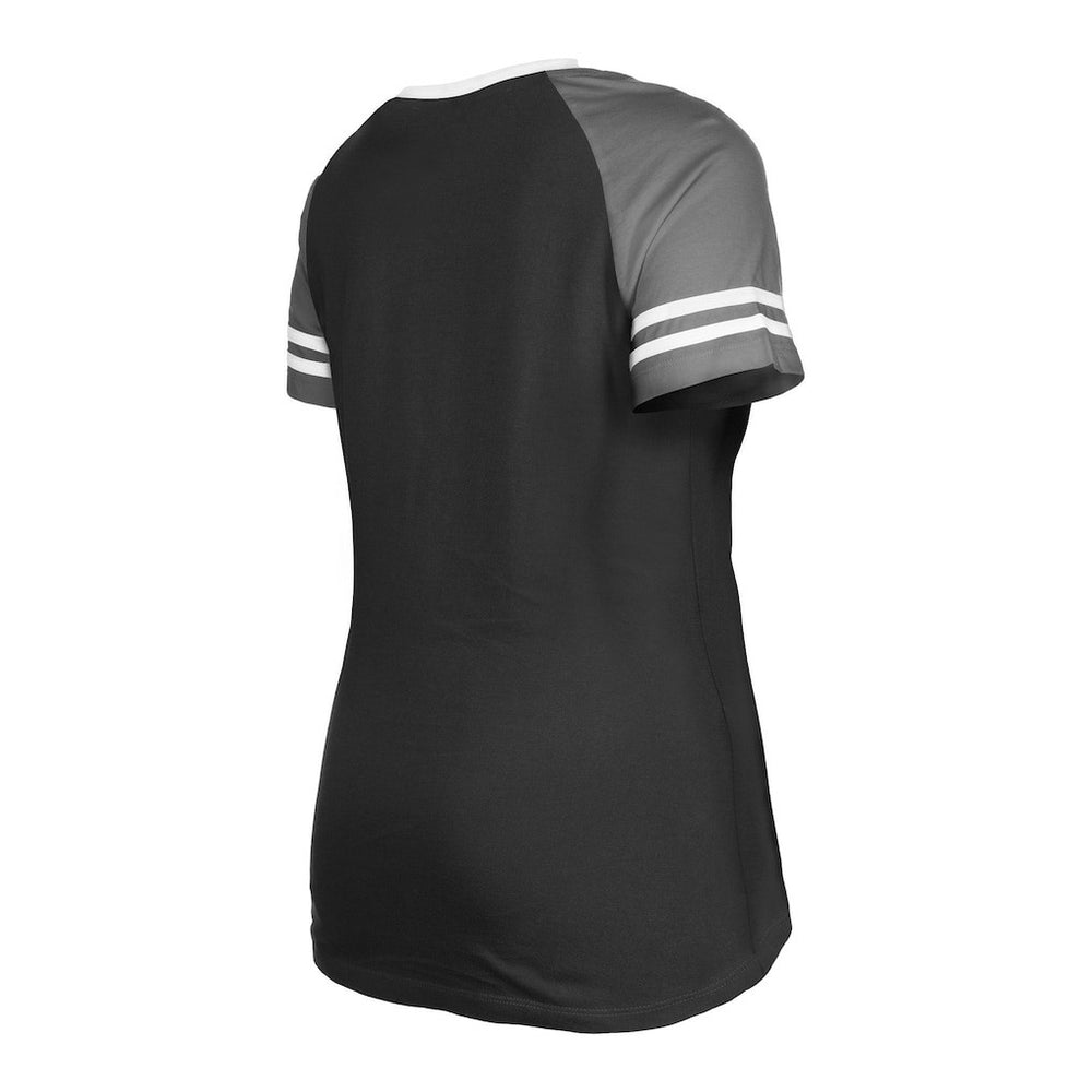 Las Vegas Raiders New Era Women's Raglan Lace-Up T-Shirt Black | NFL