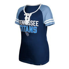 Tennessee Titans New Era Women's Raglan Lace-Up T-Shirt Navy | NFL