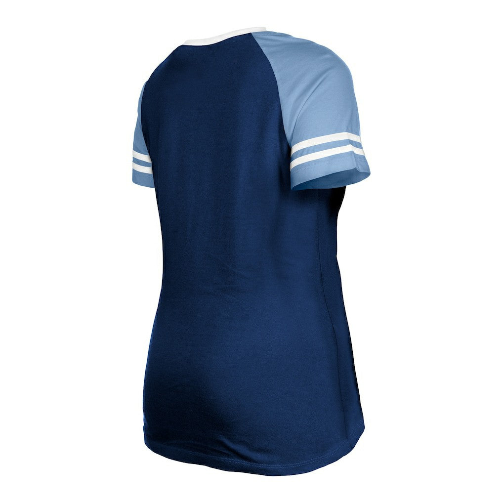Tennessee Titans New Era Women's Raglan Lace-Up T-Shirt Navy | NFL