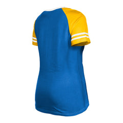 Los Angeles Rams New Era Women's Raglan Lace-Up T-Shirt Royal | NFL