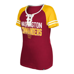 Washington Commanders New Era Women's Raglan Lace-Up T-Shirt Burgundy | NFL