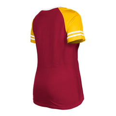 Washington Commanders New Era Women's Raglan Lace-Up T-Shirt Burgundy | NFL