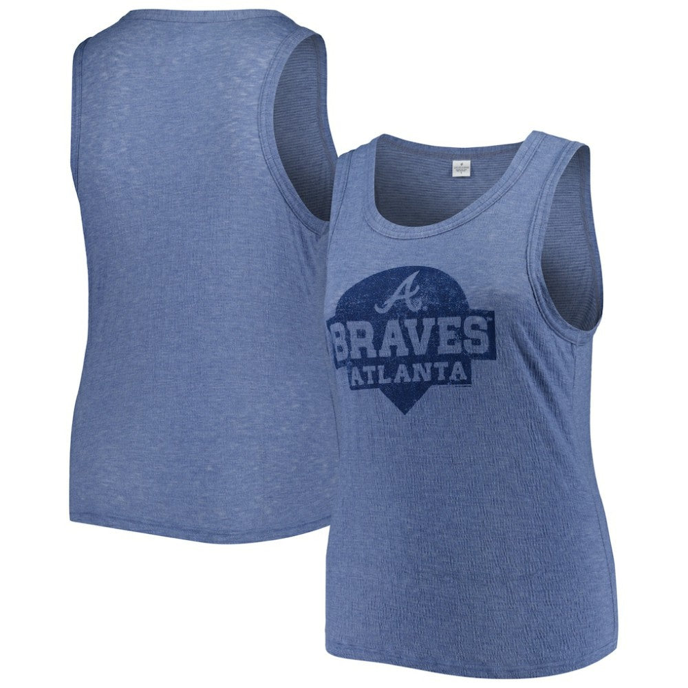 Atlanta Braves Soft as a Grape Women's Plus Size High Neck Tri-Blend Tank Top - MLB