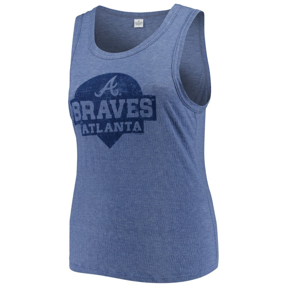 Atlanta Braves Soft as a Grape Women's Plus Size High Neck Tri-Blend Tank Top - MLB