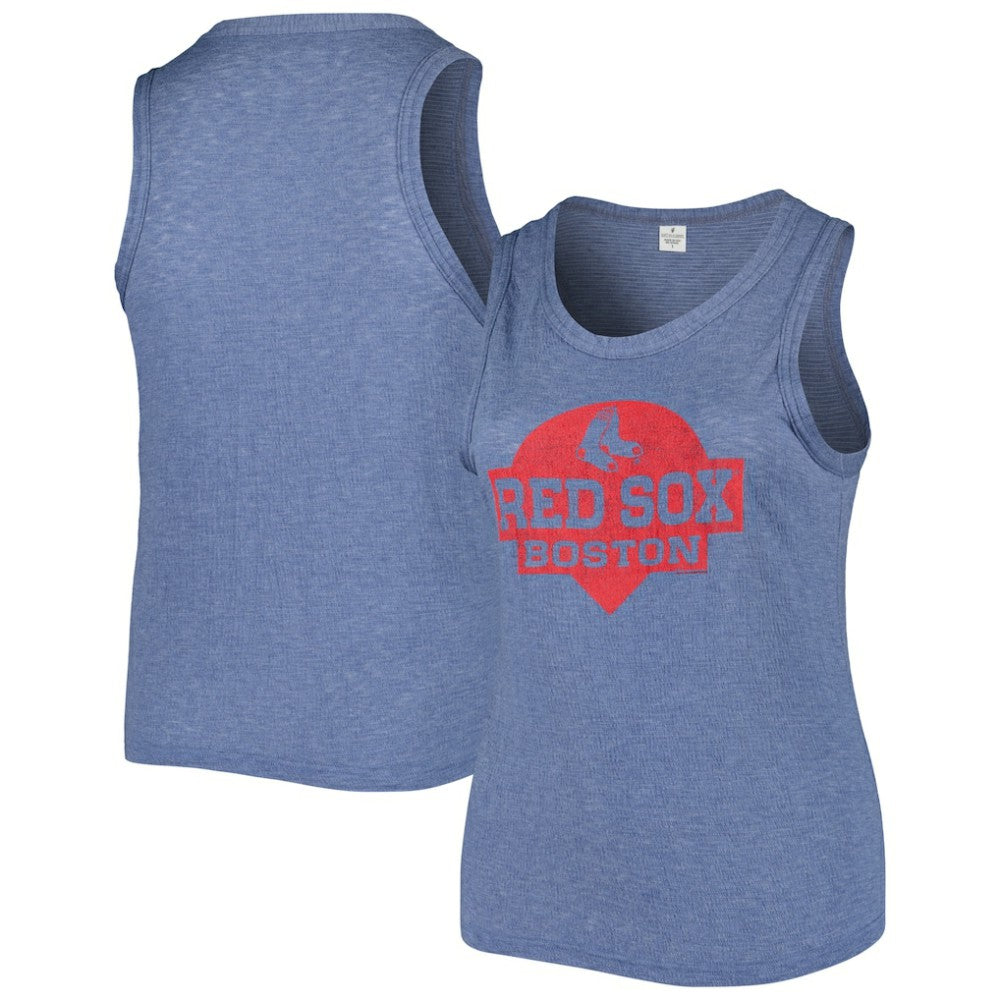 Boston Red Sox Soft as a Grape Women's Plus Size High Neck Tri-Blend Tank Top - MLB