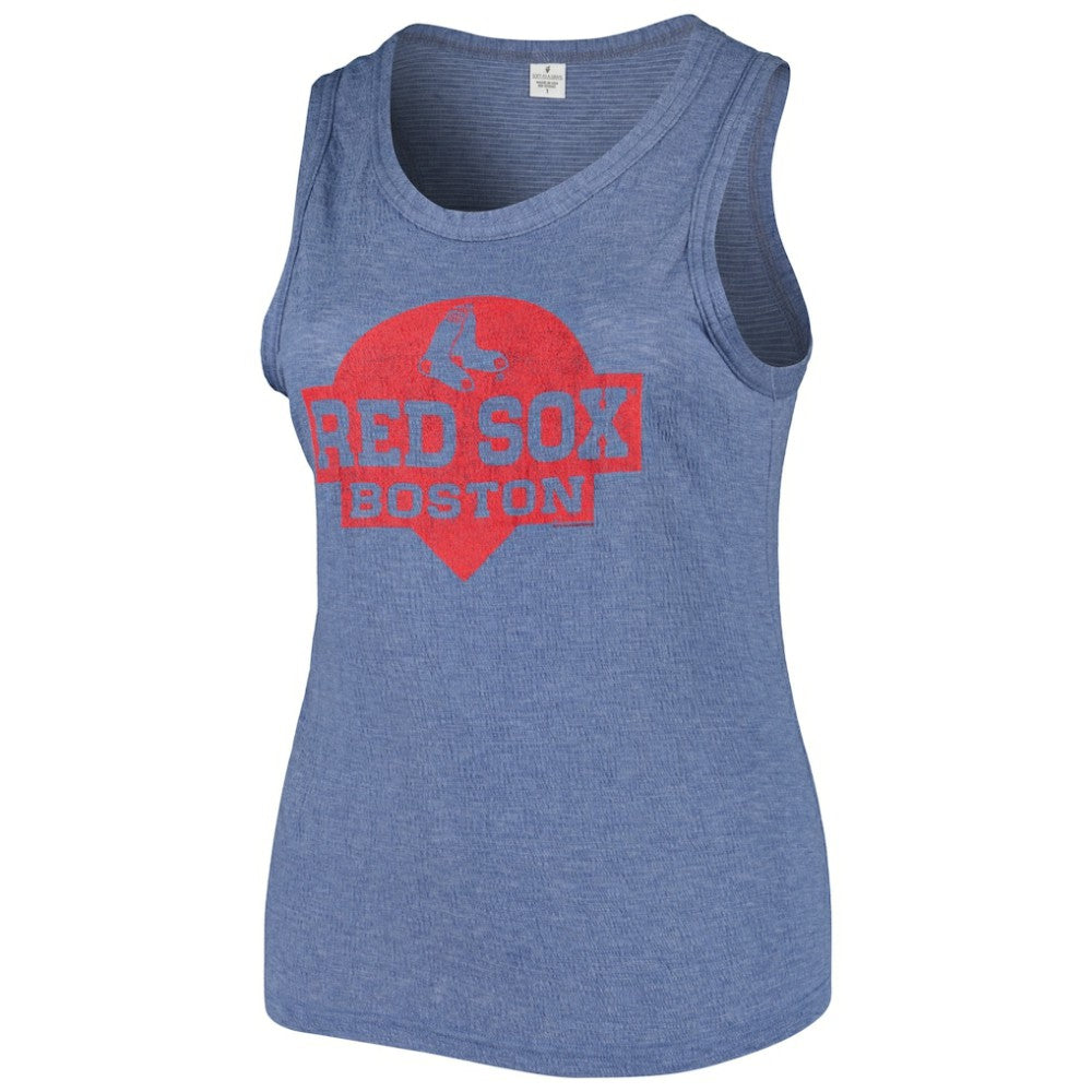 Boston Red Sox Soft as a Grape Women's Plus Size High Neck Tri-Blend Tank Top - MLB