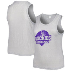 Colorado Rockies Soft as a Grape Women's Plus Size High Neck Tri-Blend Tank Top - MLB