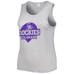 Colorado Rockies Soft as a Grape Women's Plus Size High Neck Tri-Blend Tank Top - MLB