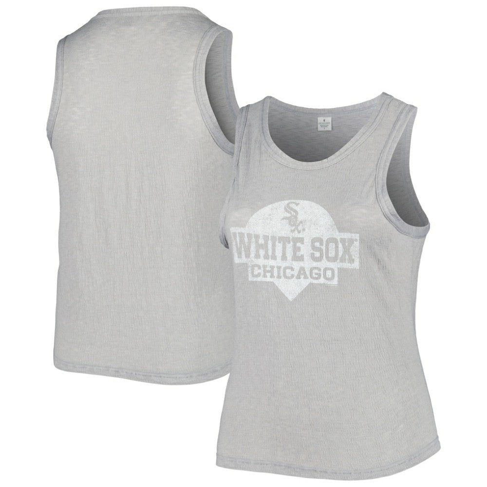 Chicago White Sox Soft as a Grape Women's Plus Size High Neck Tri-Blend Tank Top - MLB
