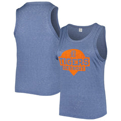 Detroit Tigers Soft as a Grape Women's Plus Size High Neck Tri-Blend Tank Top - MLB