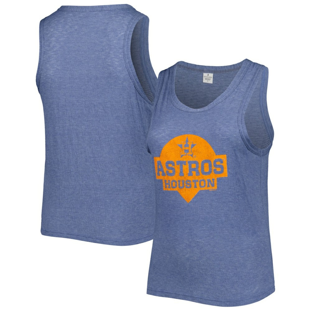 Houston Astros Soft as a Grape Women's Plus Size High Neck Tri-Blend Tank Top - MLB