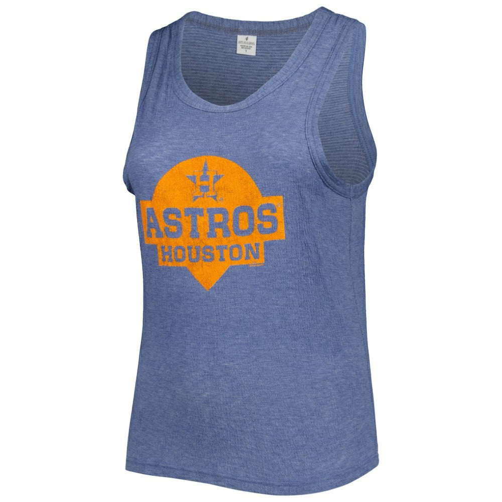 Houston Astros Soft as a Grape Women's Plus Size High Neck Tri-Blend Tank Top - MLB
