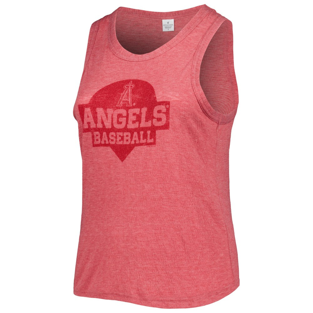 Los Angeles Angels Soft as a Grape Women's Plus Size High Neck Tri-Blend Tank Top - MLB