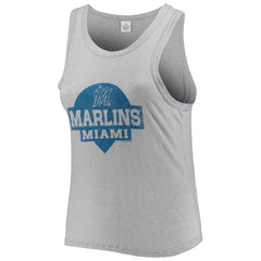 Miami Marlins Soft as a Grape Women's Plus Size High Neck Tri-Blend Tank Top - MLB