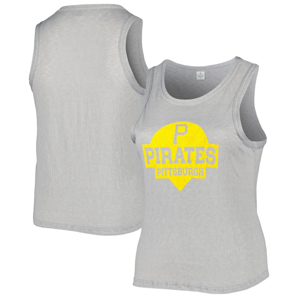 Pittsburgh Pirates Soft as a Grape Women's Plus Size High Neck Tri-Blend Tank Top - MLB