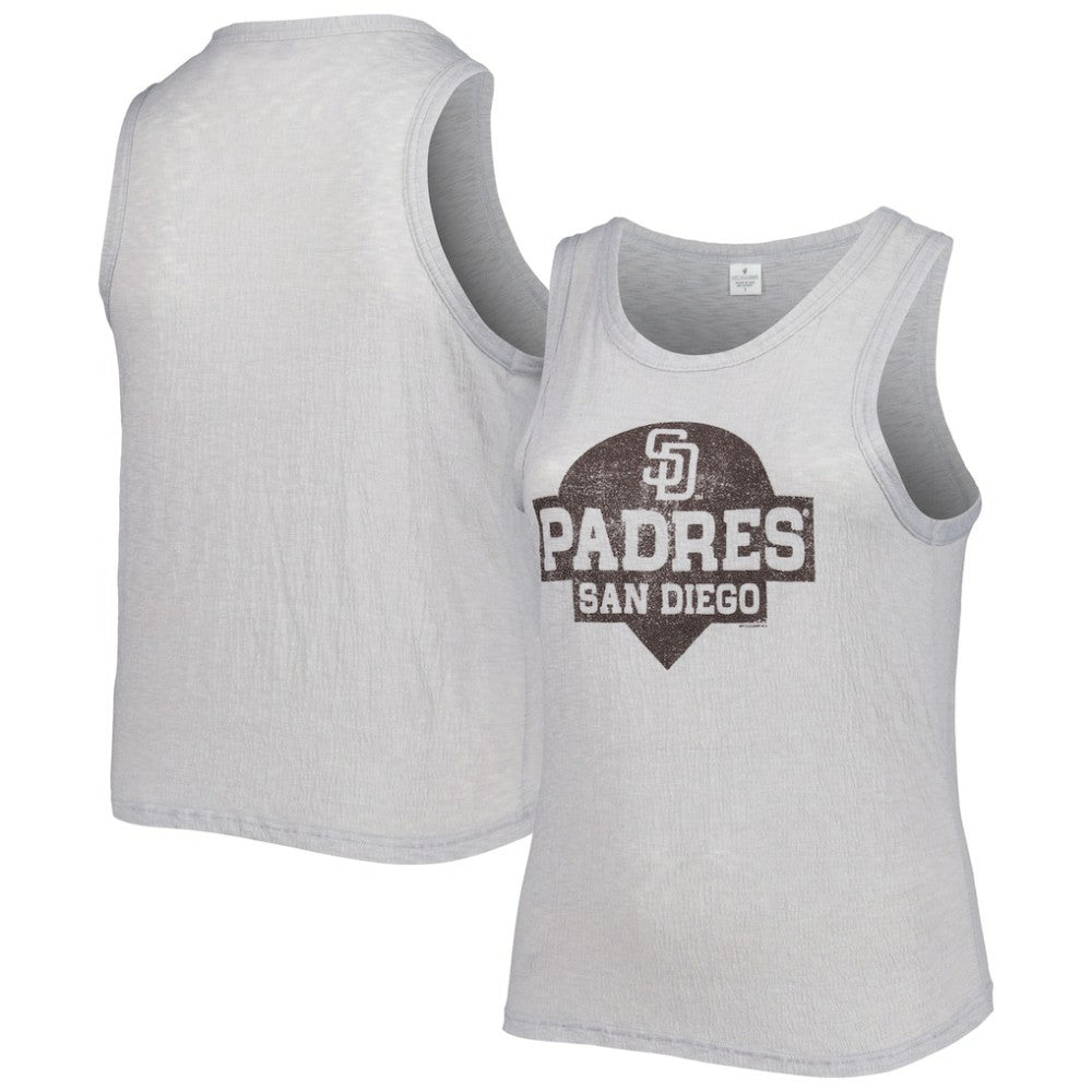 San Diego Padres Soft as a Grape Women's Plus Size High Neck Tri-Blend Tank Top - MLB