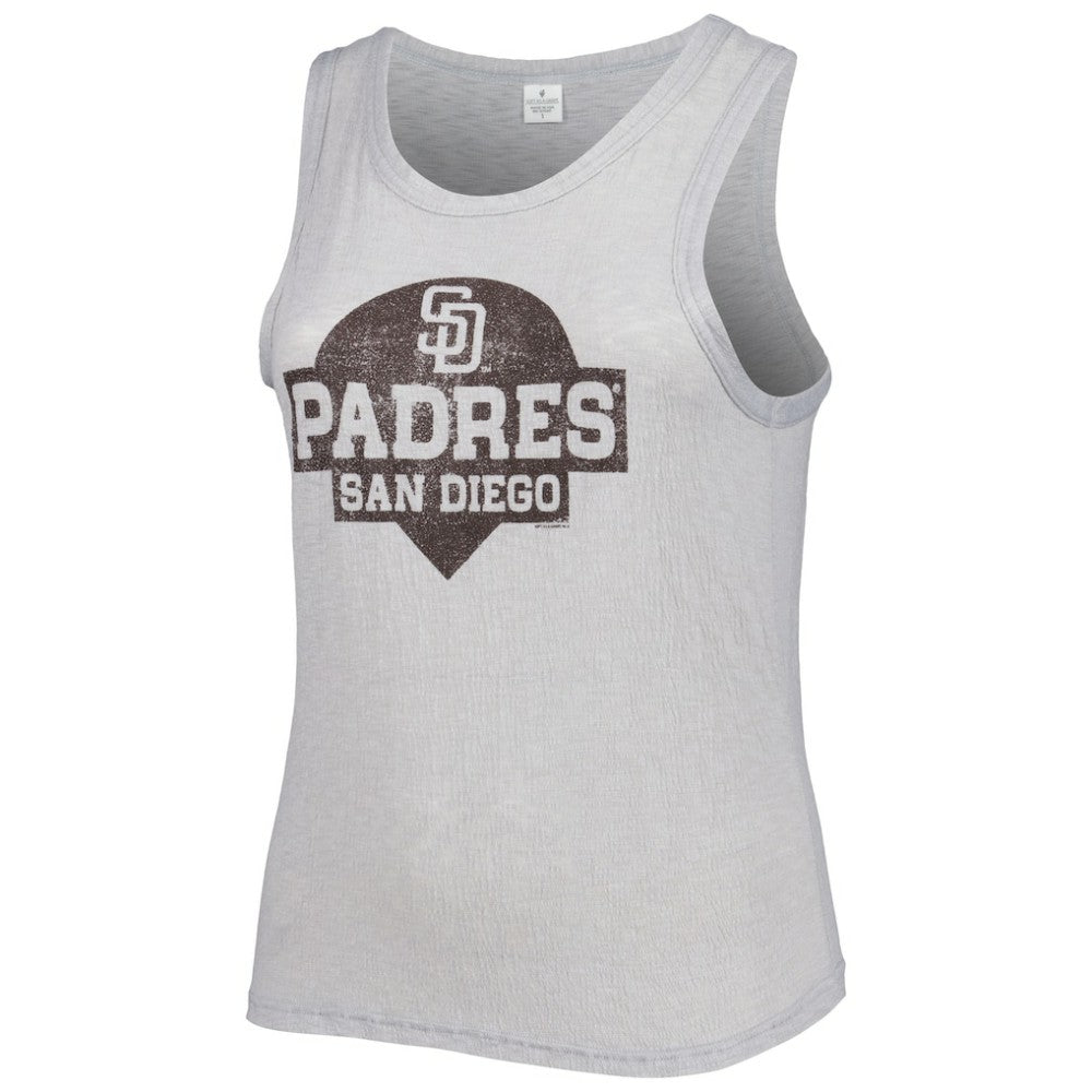 San Diego Padres Soft as a Grape Women's Plus Size High Neck Tri-Blend Tank Top - MLB