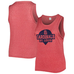 St. Louis Cardinals Soft as a Grape Women's Plus Size High Neck Tri-Blend Tank Top - MLB