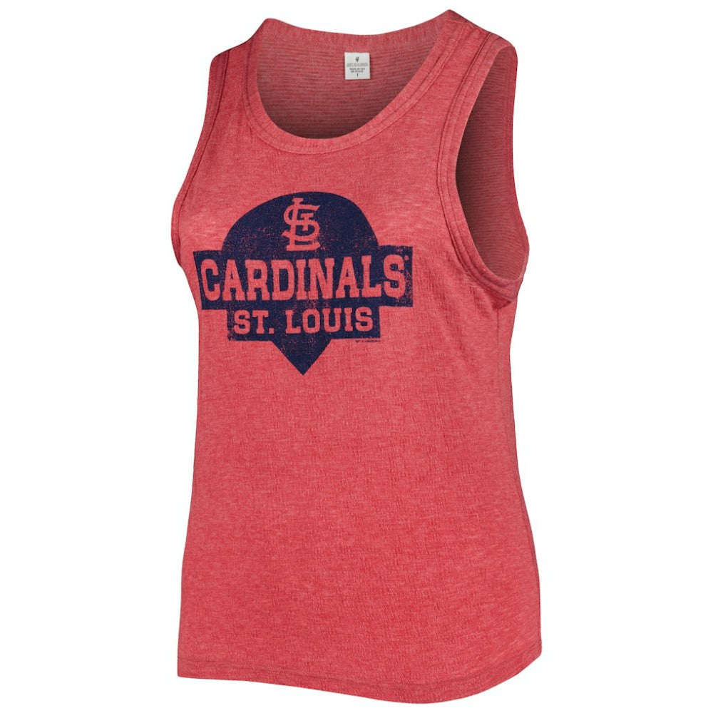St. Louis Cardinals Soft as a Grape Women's Plus Size High Neck Tri-Blend Tank Top - MLB