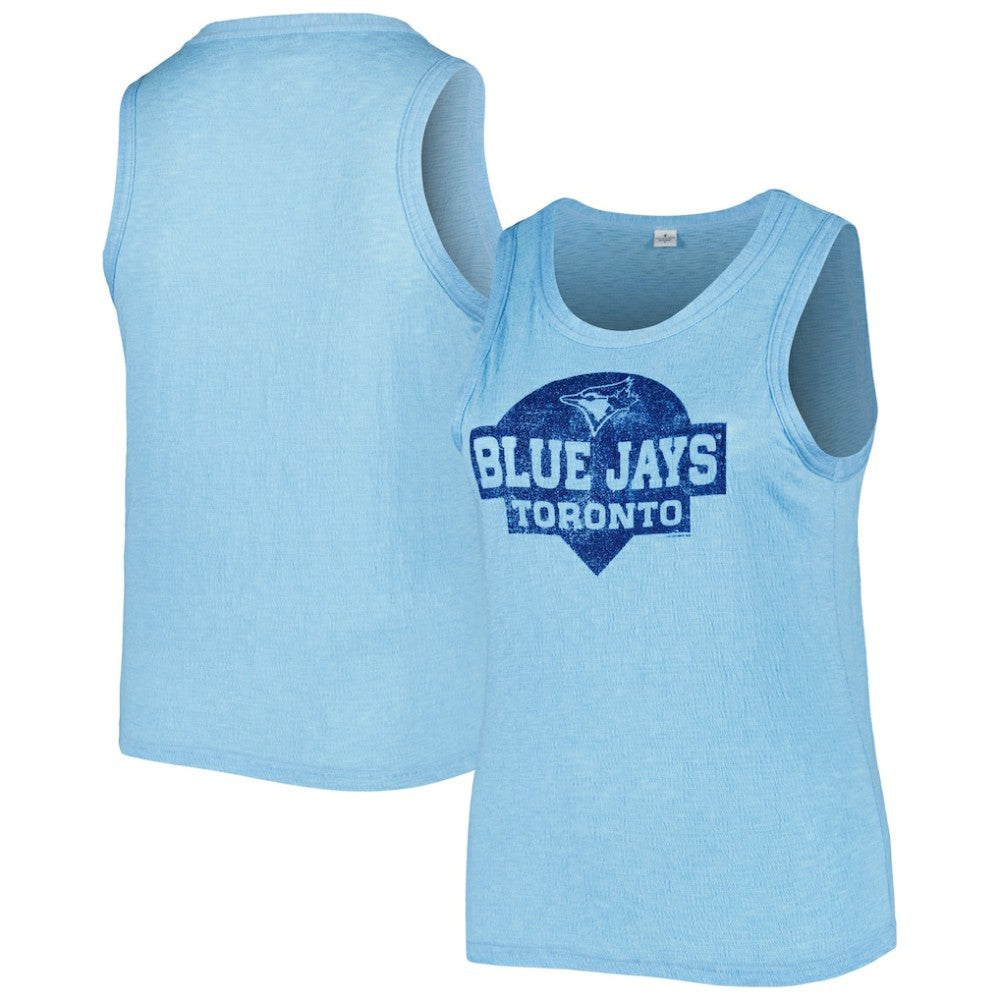 Toronto Blue Jays Soft as a Grape Women's Plus Size High Neck Tri-Blend Tank Top - MLB