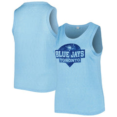 Toronto Blue Jays Soft as a Grape Women's Plus Size High Neck Tri-Blend Tank Top - MLB
