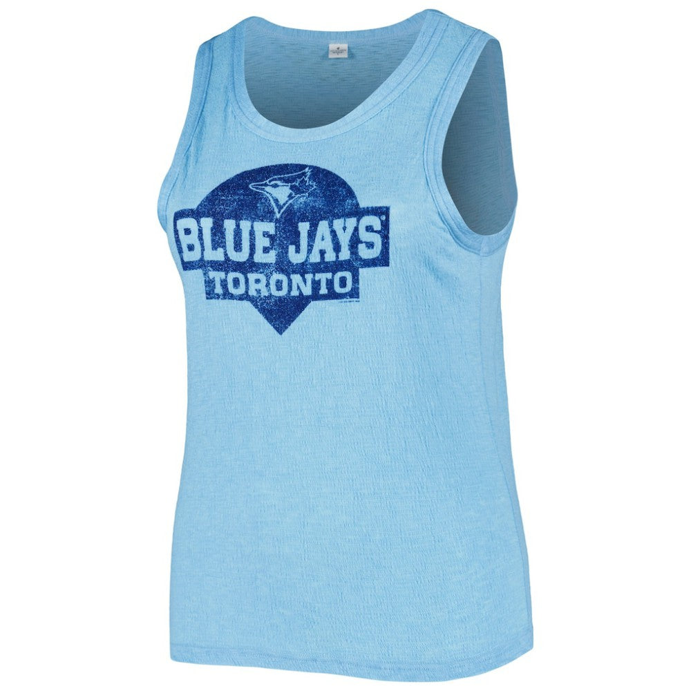 Toronto Blue Jays Soft as a Grape Women's Plus Size High Neck Tri-Blend Tank Top - MLB