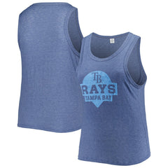 Tampa Bay Rays Soft as a Grape Women's Plus Size High Neck Tri-Blend Tank Top - MLB