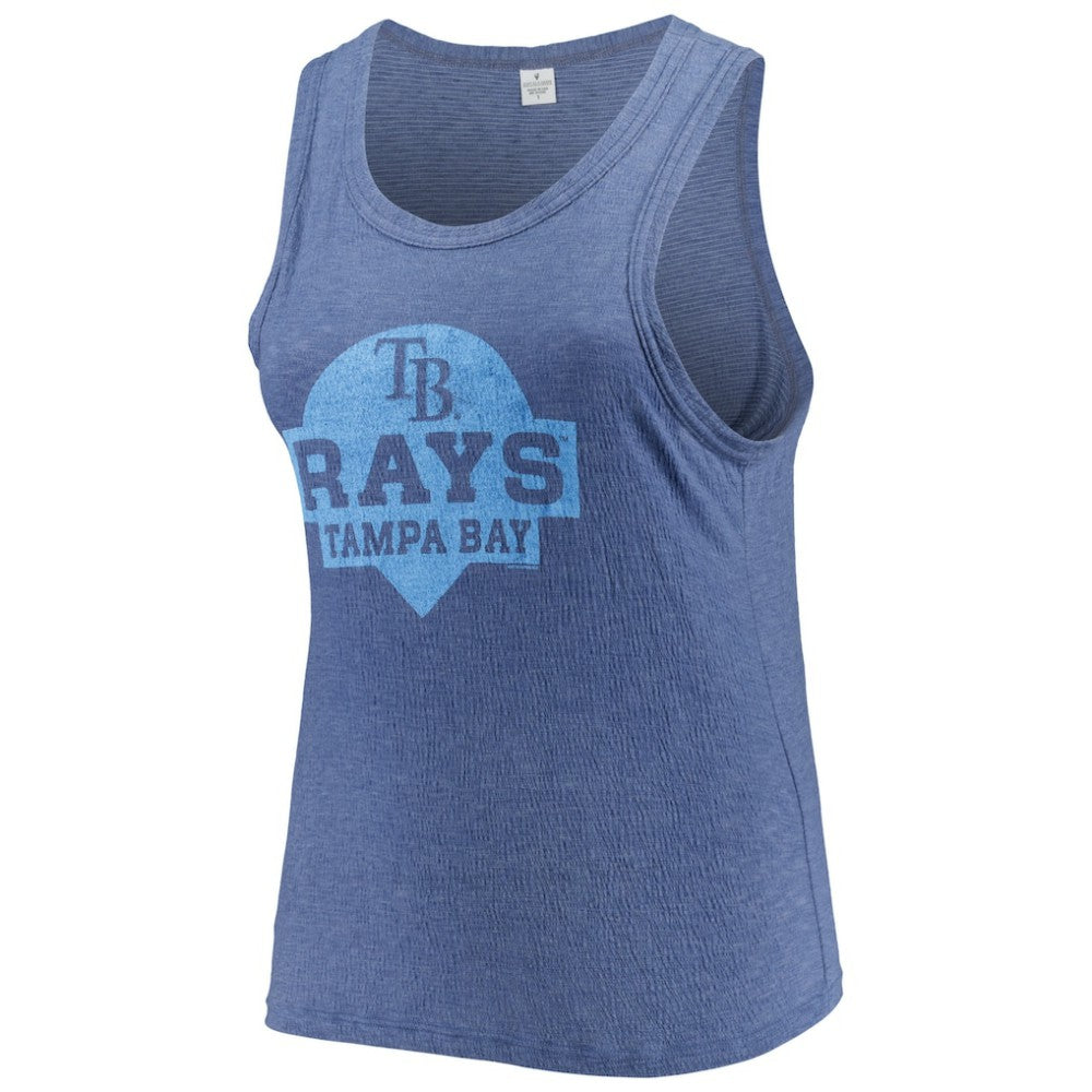 Tampa Bay Rays Soft as a Grape Women's Plus Size High Neck Tri-Blend Tank Top - MLB