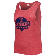 Texas Rangers Soft as a Grape Women's Plus Size High Neck Tri-Blend Tank Top - MLB