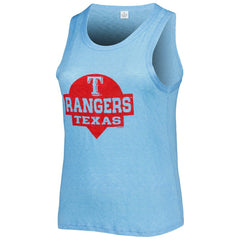 Texas Rangers Soft as a Grape Women's Plus Size High Neck Tri-Blend Tank Top - MLB