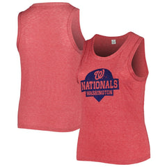 Washington Nationals Soft as a Grape Women's Plus Size High Neck Tri-Blend Tank Top - MLB
