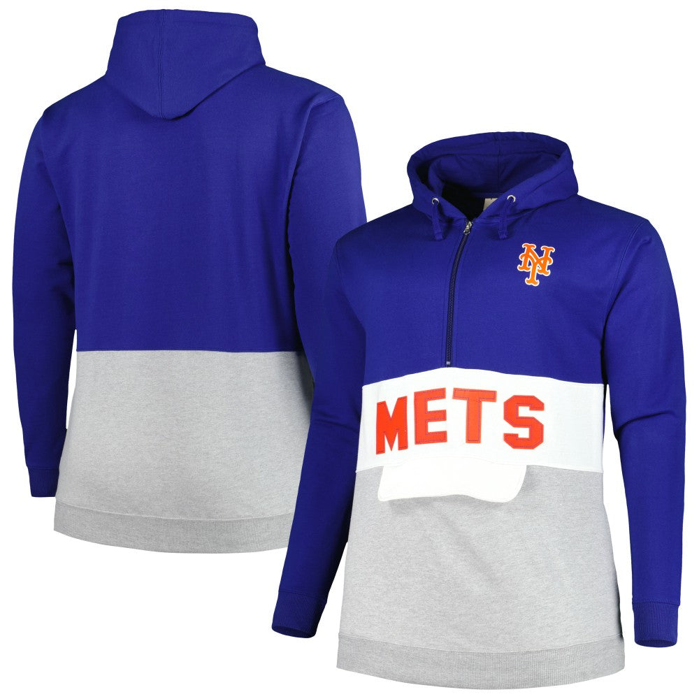 New York Mets Big & Tall Fleece Half-Zip Hoodie - MLB