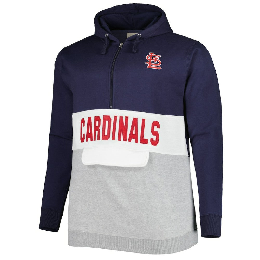 St. Louis Cardinals Big & Tall Fleece Half-Zip Hoodie - MLB