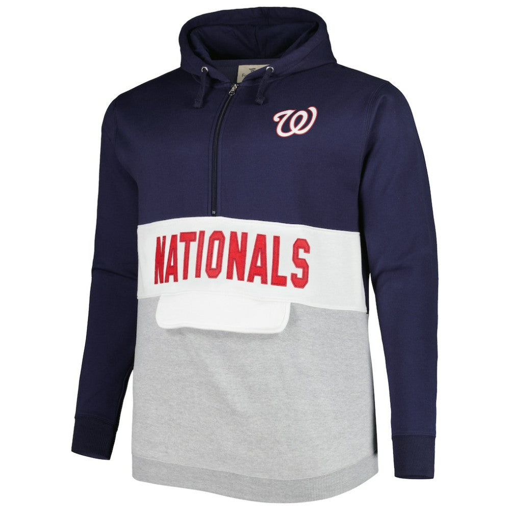 Washington Nationals Big & Tall Fleece Half-Zip Hoodie - MLB