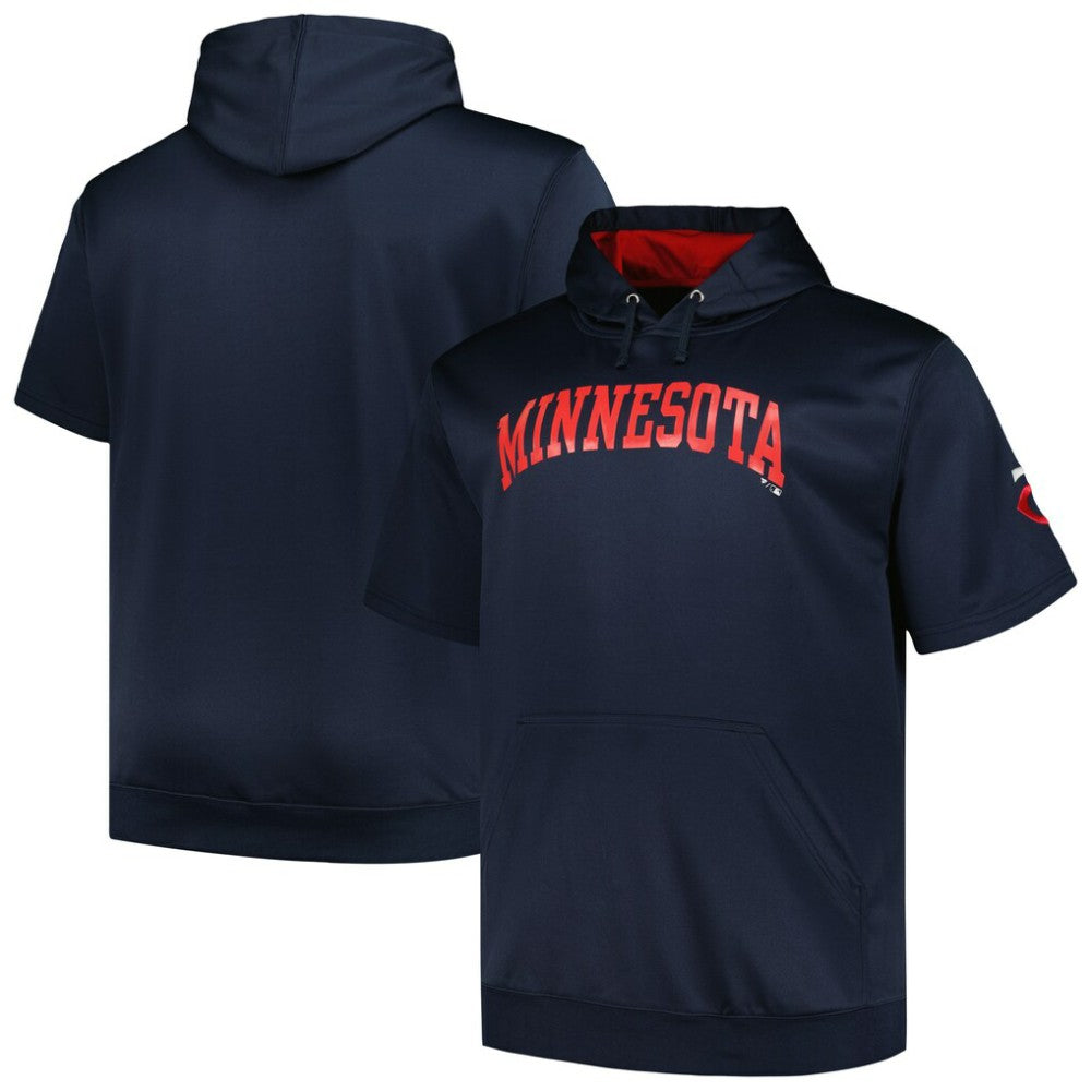 Minnesota Twins Profile Big & Tall Contrast Short Sleeve Pullover Hoodie - MLB