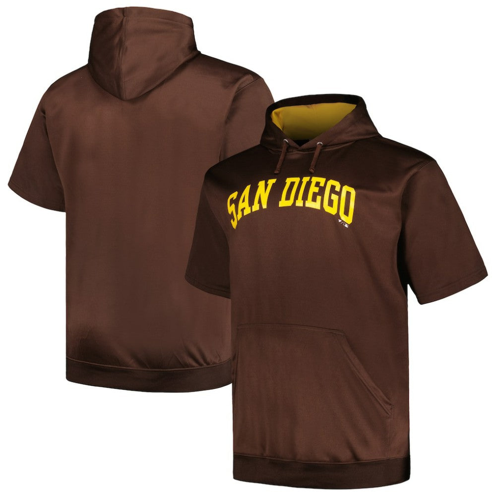 San Diego Padres Profile Big & Tall Contrast Short Sleeve Pullover Hoodie - MLB
