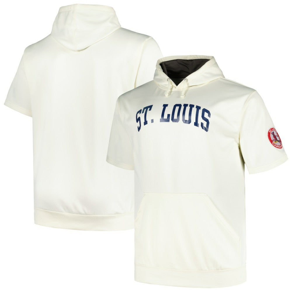 St. Louis Cardinals Profile Big & Tall Contrast Short Sleeve Pullover Hoodie - MLB