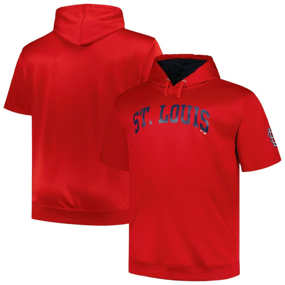 St. Louis Cardinals Profile Big & Tall Contrast Short Sleeve Pullover Hoodie - MLB