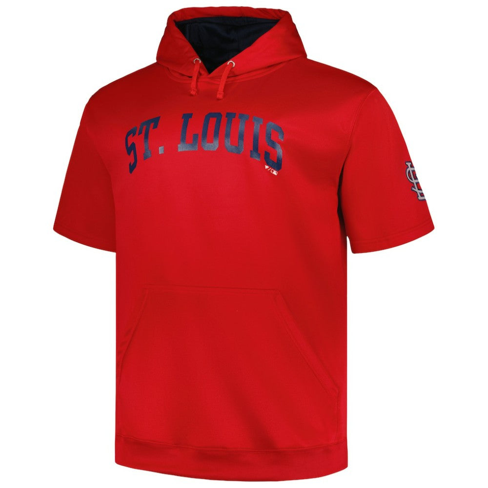 St. Louis Cardinals Profile Big & Tall Contrast Short Sleeve Pullover Hoodie - MLB