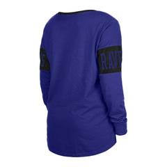 Baltimore Ravens New Era Women's Lace-Up Notch Neck Long Sleeve T-Shirt Black | NFL