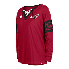 Arizona Cardinals New Era Women's Lace-Up Notch Neck Long Sleeve T-Shirt Cardinal | NFL