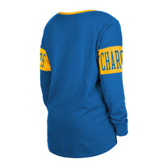 Los Angeles Chargers New Era Women's Lace-Up Notch Neck Long Sleeve T-Shirt Royal | NFL