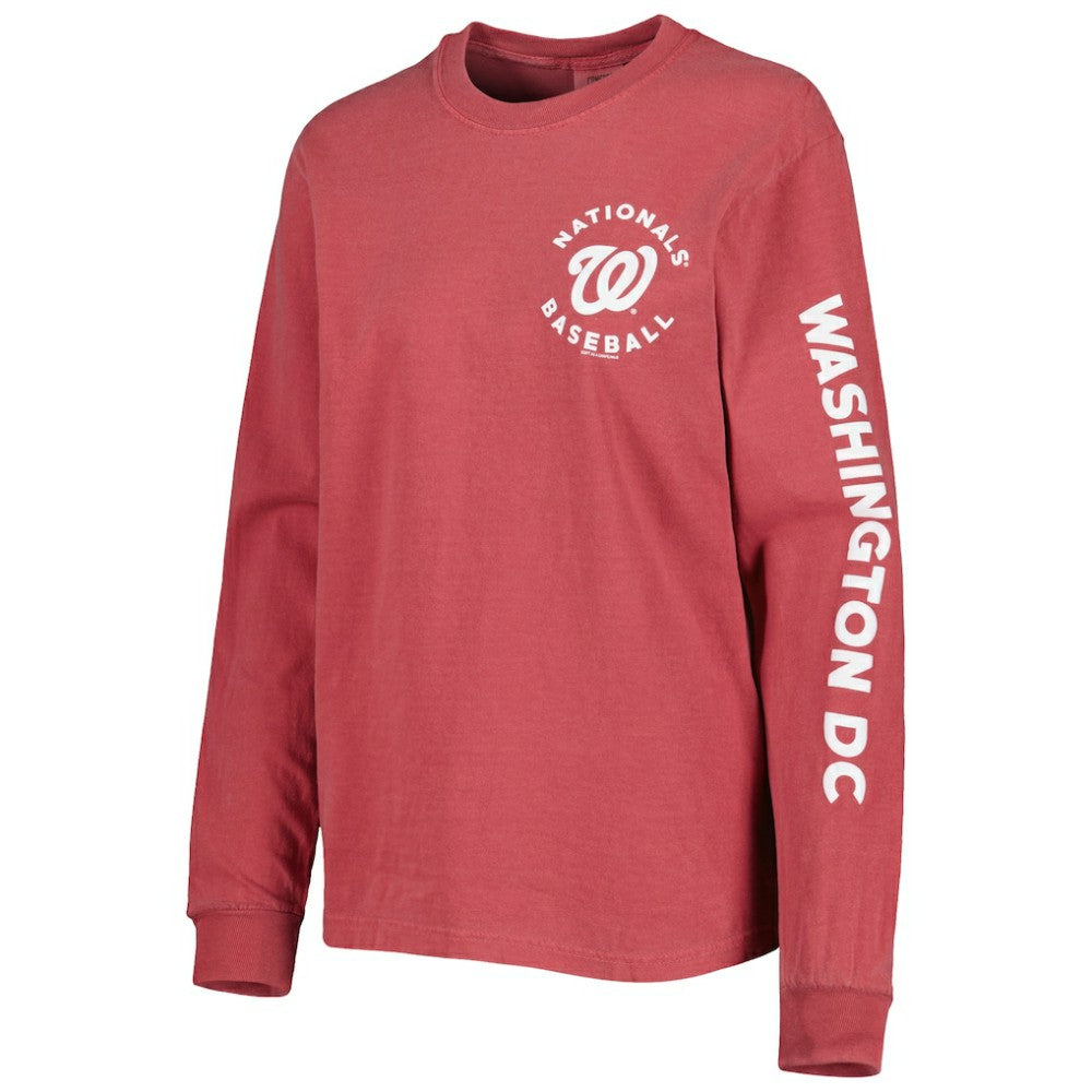 Washington Nationals Soft as a Grape Women's Team Pigment Dye Long Sleeve T-Shirt - MLB