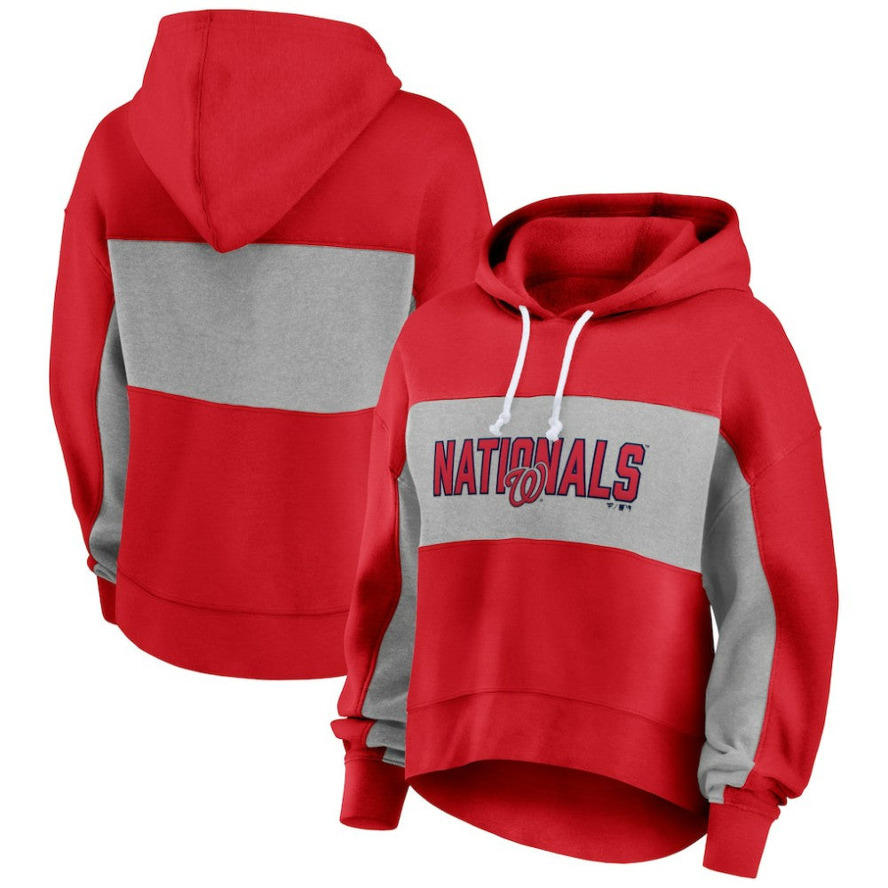 Washington Nationals Fanatics Women's Filled Stat Sheet Pullover Hoodie - MLB