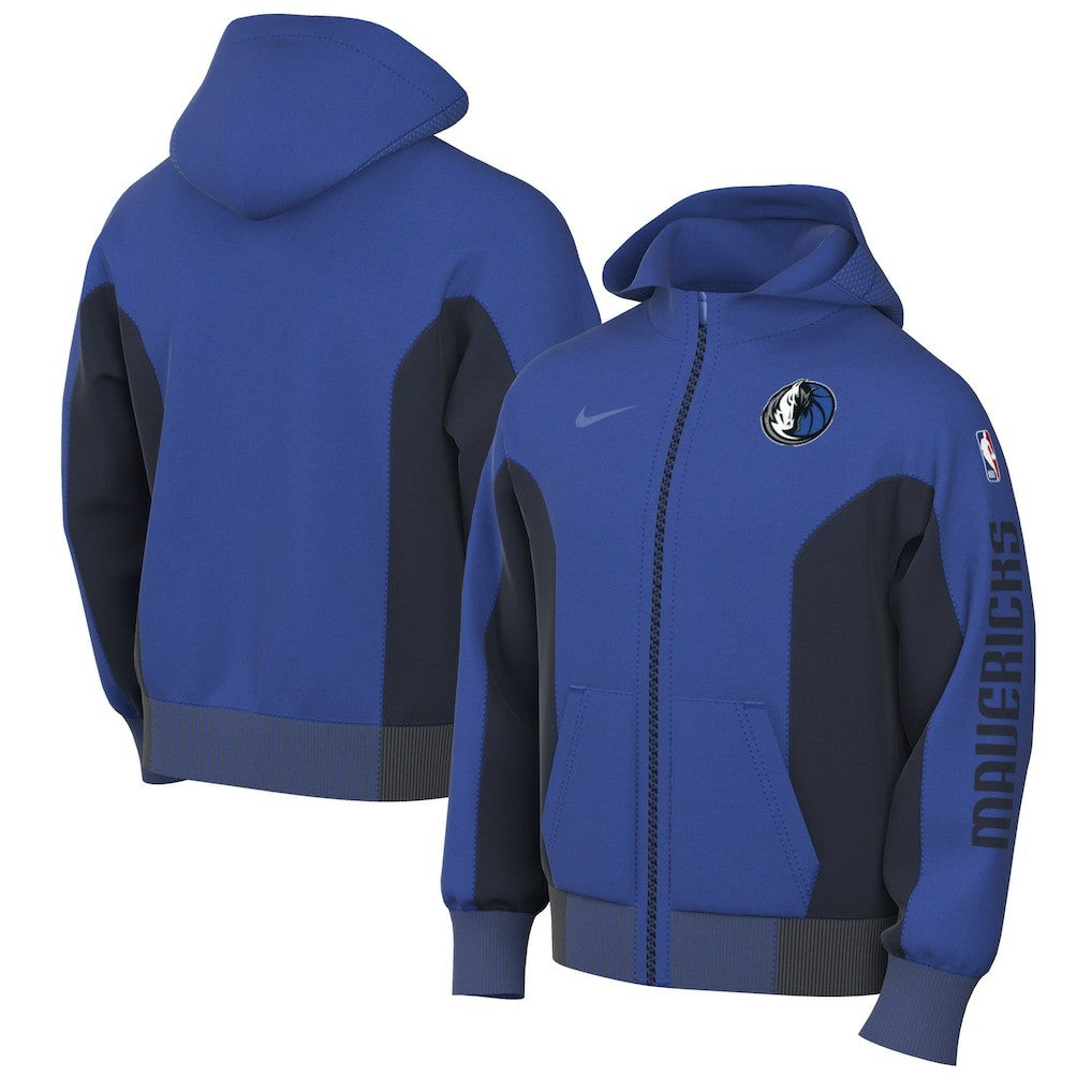 Dallas Mavericks 2023/24 Authentic Showtime Full-Zip Hoodie Blue - NBA